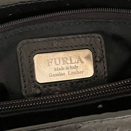 Furla handbag black and silver like new
