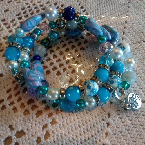 Boho handmade blue bracelet new