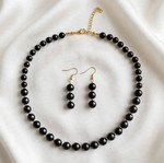 Black  necklace and earrings set