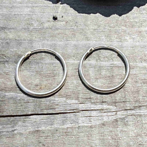 Silver hoop earrings, 925 sterling, 1.6 cm diameter