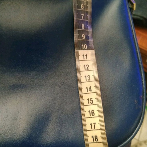 Vintage leather bag Greek made blue