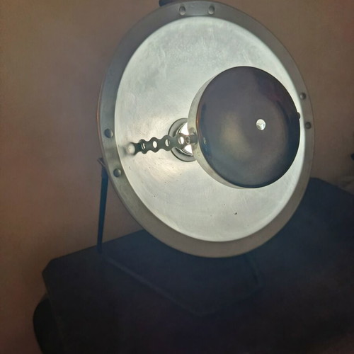 Handmade table lamp with adjustable aluminum spotlight