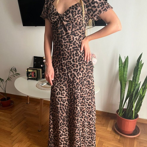 Topshop leopard print dress like new, size M