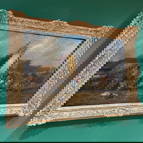 Ελαιογραφία απο το 1850! σε ξύλο μοναδικό με κορνίζα!!