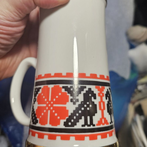 Hollohaza porcelain mug used, height 14cm
