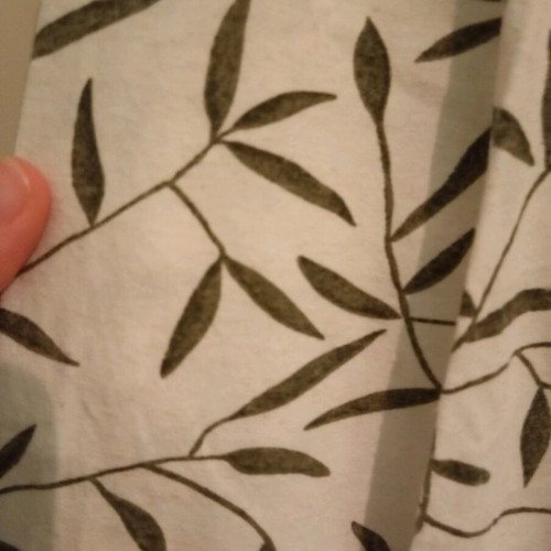 Maxi skirt summer used, cotton wrap crossover XL, white with olive leaf print