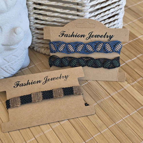 Macrame handmade bracelet set like new, multicolor, 3 pieces