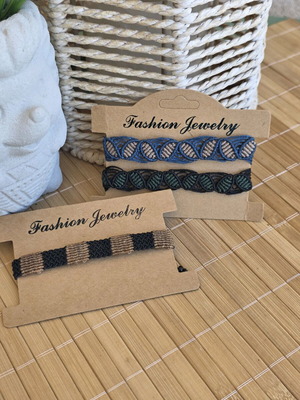Macrame handmade bracelet set like new, multicolor, 3 pieces