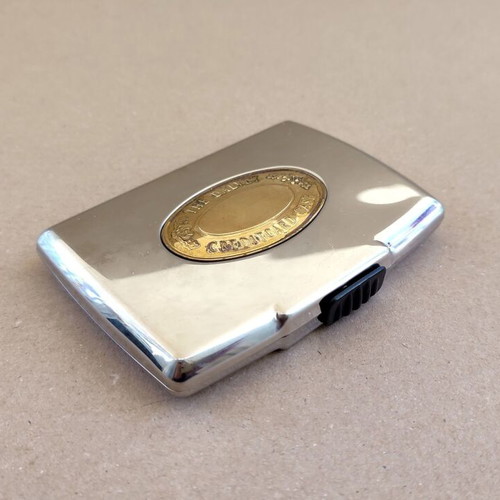 Dalvey Business Card Case used, stainless steel with gold detail