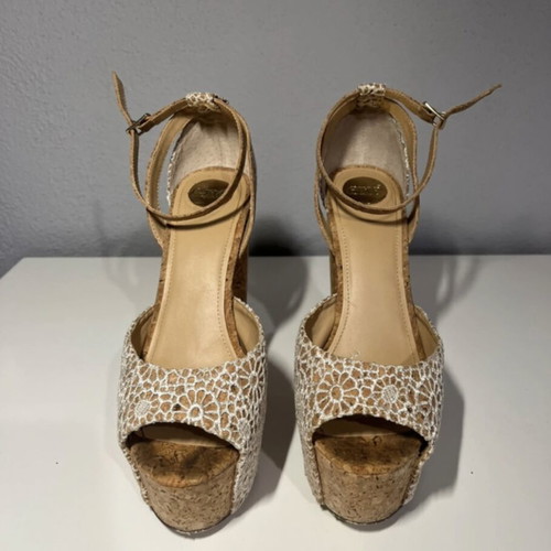 Exe platform sandals like new, lace design, cork style, size 39