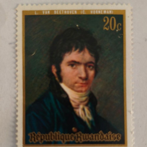 Beethoven commemorative stamp 1971 Rwanda