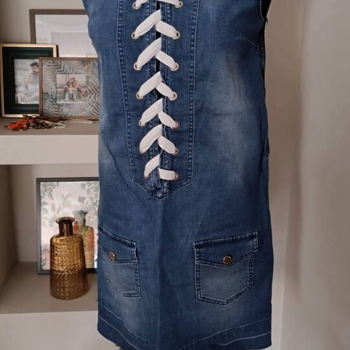 Elisabetta Franchi denim dress blue like new, size 42
