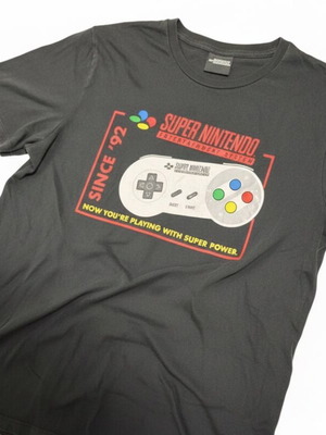 Nintendo SNES официална тениска употребявана, черна, размер L