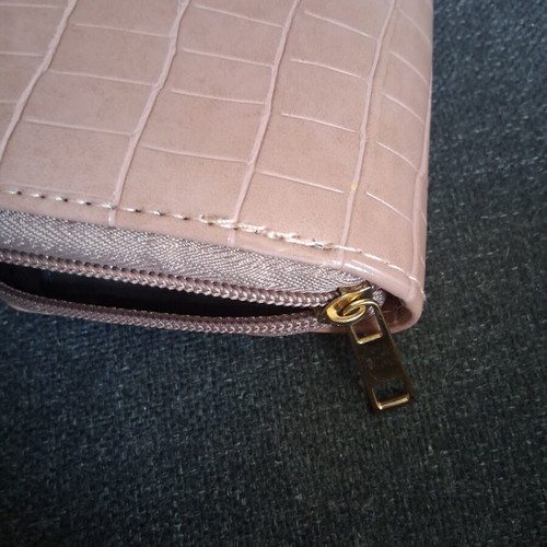 Wallet new with strap, beige, 20 cm