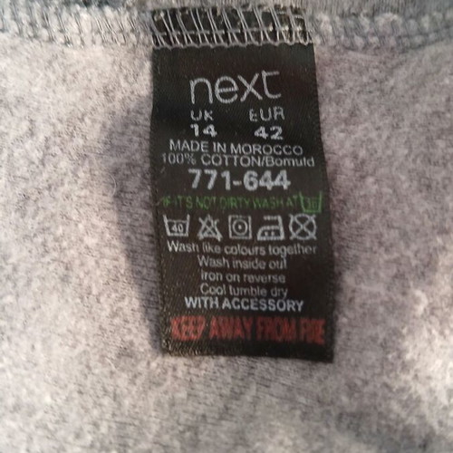 Next women's blouse like new, black and grey, cable knit, pockets, size 14