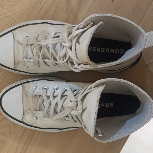 Converse Chuck Taylor Run Star Hike High Top Platform Sneakers, Size 41, Parchment
