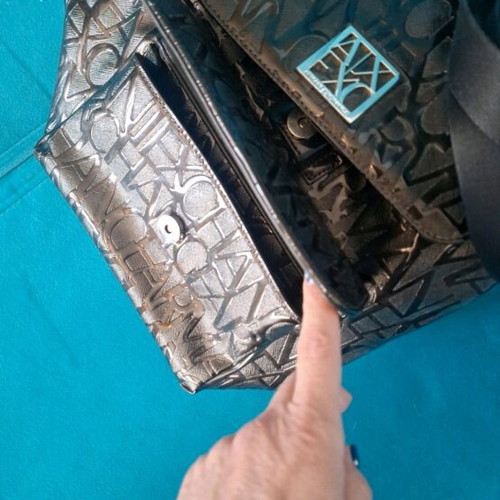 Armani Exchange backpack patent leather like new, black