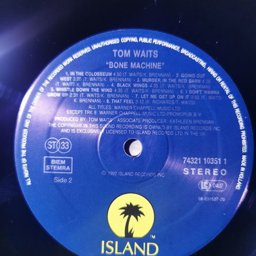 Tom Waits Bone Machine vinyl used, original 1992 pressing