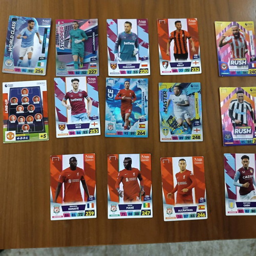 Panini Premier League 2023 cards used, lot of 14