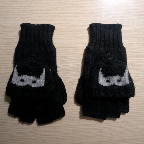 Children's black gloves used