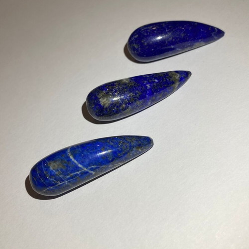 Lapis Lazuli polished natural drop-shaped set of 3