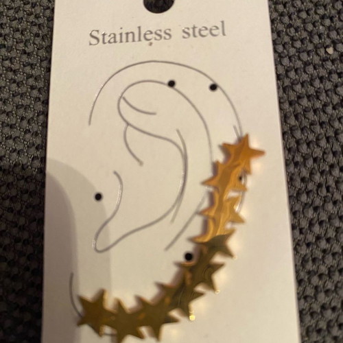 Single earring for two holes made of stainless steel new