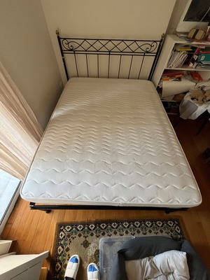 Double metal bed with MEDIflex anatomical base like new 200x150 cm