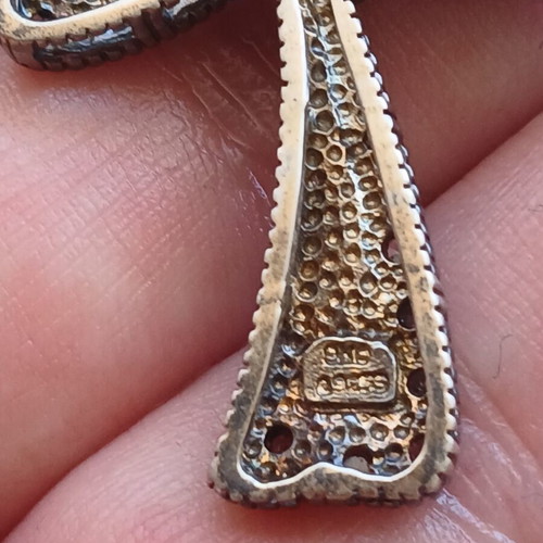925 silver cross pendant gold plated 9k with emerald and old cut diamonds