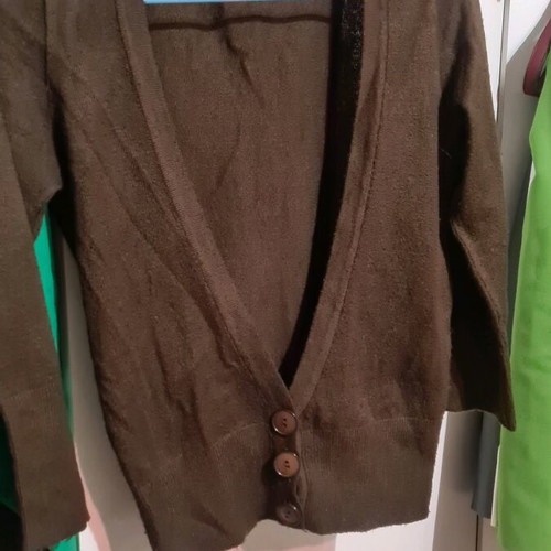 Wool cardigan S brown like new