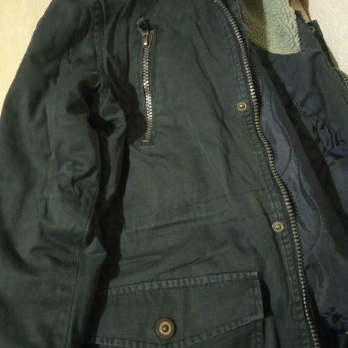 Broker's coat like new, blue, size L with hood