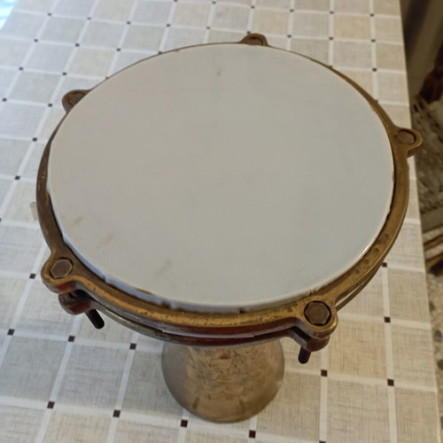 Traditional copper doumbek with embossed designs