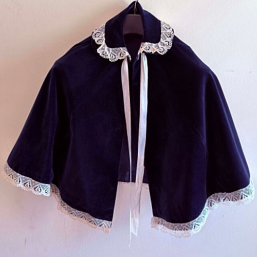 Velvet handmade cape blue vintage like new