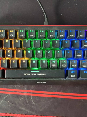 Marvo KG962 Gaming mechanical keyboard 60% with Custom Blue switches and RGB lighting like new