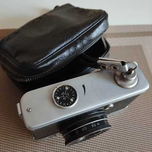 Chaika-II vintage Soviet camera used with original leather case