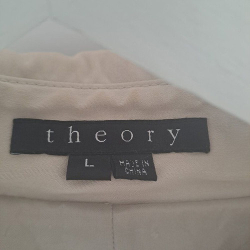 Theory women's trench coat like new, size L, white and gray
