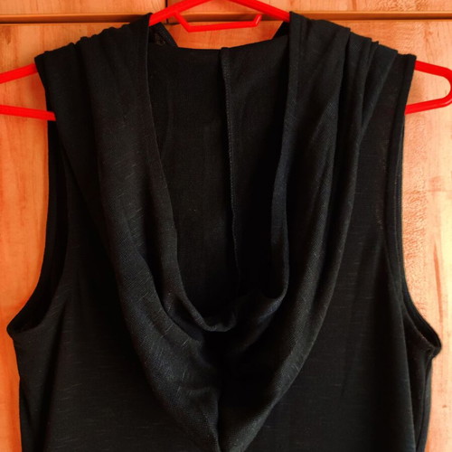Gothic semi see through black cult maxi knit dress with hood new, H&M, size S