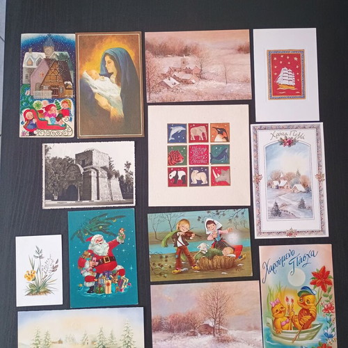 Postcards set 56 pieces, written, for collection