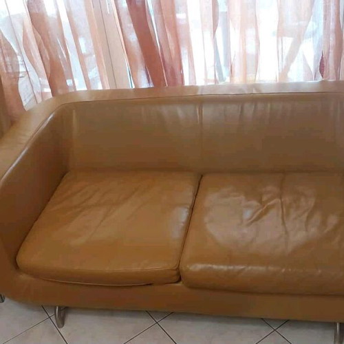 Minotti leather sofa and two armchairs like new
