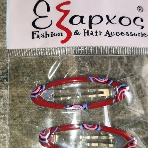 Set of 8 red hair clips new