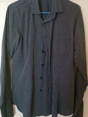 Benetton striped shirt used, medium size, blue