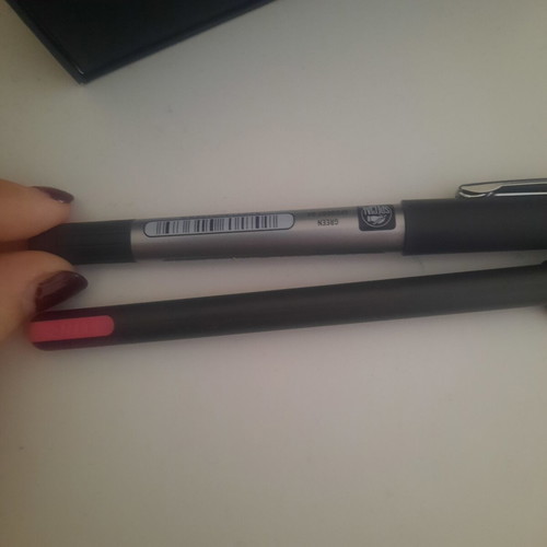 Pencils pens erasers and sharpener set used