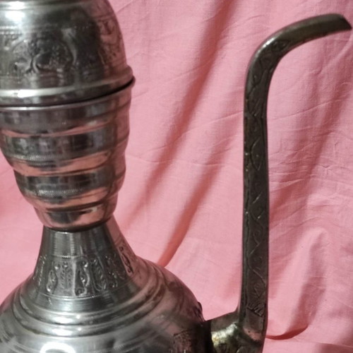 Turkish pitcher used, handmade bronze with engravings