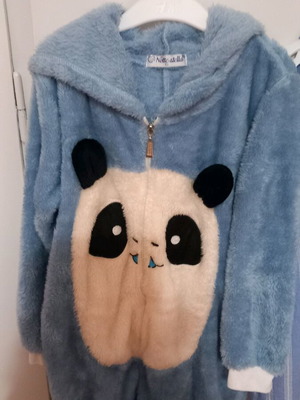 Girls' onesie new, size 6, white and blue