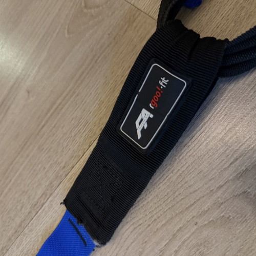 TRX strap used, blue color without ceiling hook