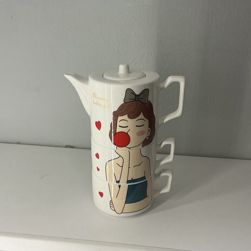 Teapot with Two Cups New Pop Art Design
