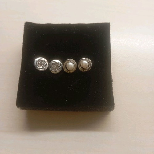 Silver earrings new, 2 pairs in their box