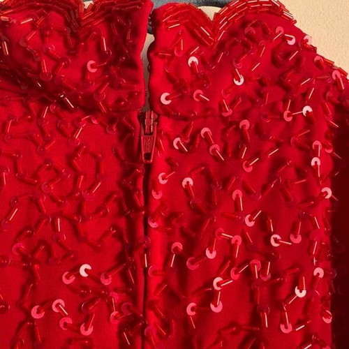 Raxevsky Exclusive Vintage Red Beaded Sequin Halter Top Size S like new