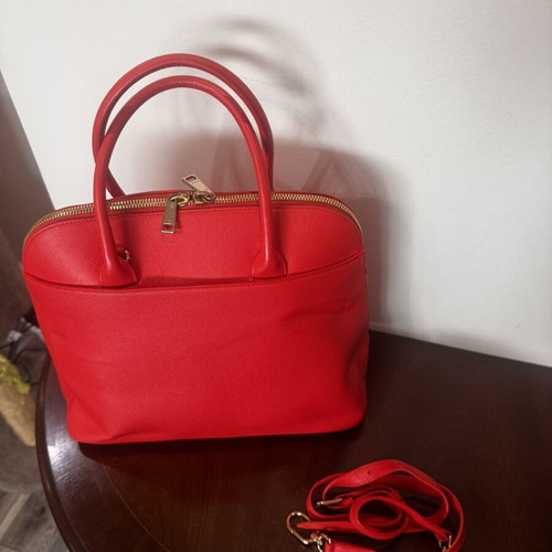 Furla Code Dome leather shoulder bag, red