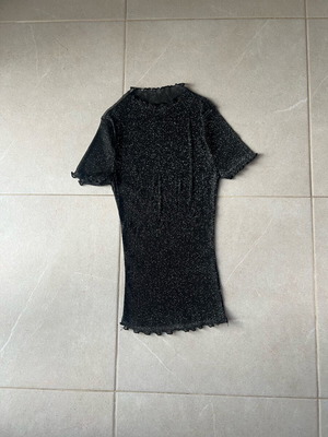 Transparent top with silver thread like new, size S