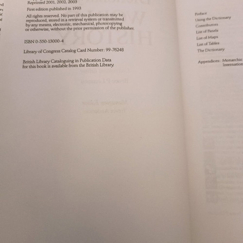 Chambers Dictionary of World History and Biographical Dictionary new